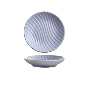 NIKIHONG Soap Dish Round Bathroom Organizer Ceramic Tray(Purple)