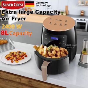 SILVER CREST  8L Extra Large Healthy Air Fryer With Smart Digital Control - 2400W  - Black