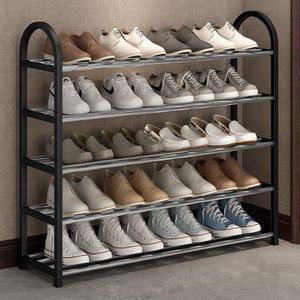 5 Layer Space Saving Stand Plastic Metallic Shoe Racks for 12 Pairs