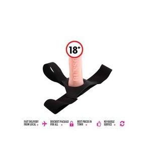 RUNSONE Strap on Realistic Hollow Dildo Decent Size Adjustable Chastity Belt Harness BD-SM Bondage Sleeve Vagina Anal Plug Adult Play Sex Fetish Toys for Les-bian Couple Women Men