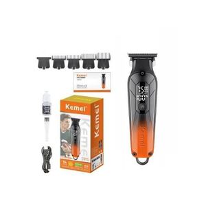 1200mAh USB Corded & Cordless Professional Hair Clipper with Digital Display, 5W Power, Taper Lever & 4 Attachment Guards - Orange