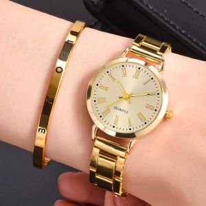 General 2in1 Women Quartz Wrist Watch Bracelet -Gold