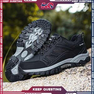 ASHION KQ Men's Non-Slip Outdoor Hiking Shoes Waterproof Breathable Durable Casual Sports Footwear