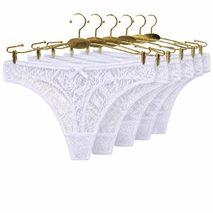 Fashion And Style Women’s White Lace Thong Panties – 6 Pieces Set – Soft & Stretchy