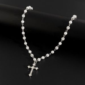 Royal Blessing Shimmering Pearl Cross Necklace