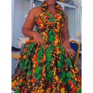 Gira Multi o neck sleeveless geometric pattern printed dress 