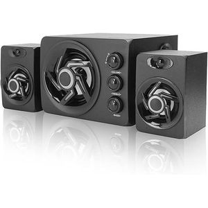 Passive Bookshelf Speakers for PC Computer, 2.1 Channel Home Stereo Theater Speakers, Treble and Bass Adjustable 3D Surrounding Speaker, 3.5mm AUX