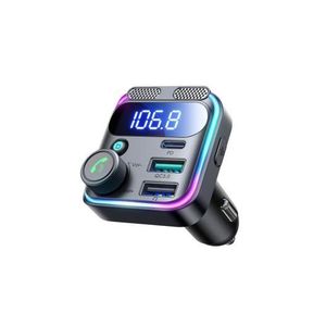 2026-Mega FALAA Dey 15 48W Dual-Mic Car Wireless FM Transmitter Bluetooth Hands-free Call Music Player Car Fast Charger V1.0 (L7.7 x W4.7 x H4.4)cm / (L3 x W1.8 x H1.7)"