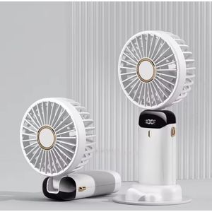 Classic Portable Mini Handheld Fan with Digital Display – Foldable 3-Speed USB Fan