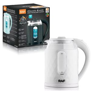 RAF 2L Glass and plastic Electric Kettle - White
