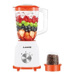AMVO YT-121 Mixing Blender 2 In 1 With Grinder Machines 1.6L - 350W - Orange - White and Orange
