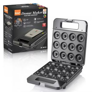 RAF 12 Piece Slot Doughnut/Donut Maker - Black 