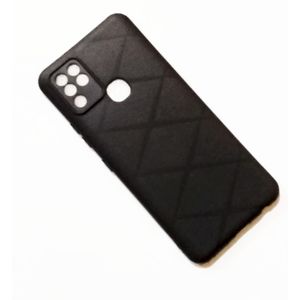 Infinix Hot 10 leather Back Cover Case - Color Black 