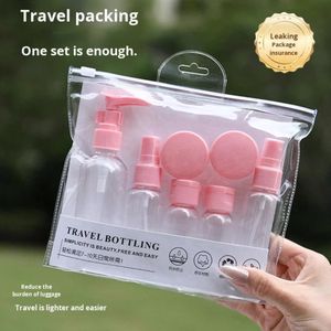 Plastic Travel Bottling Set – Leak-Proof Refillable Cosmetic Containers (7pcs with Zip Bag)