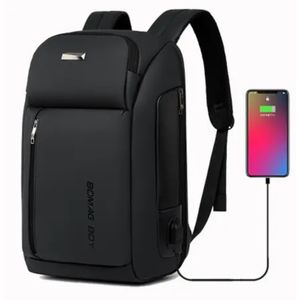 A Basile Classic Leather Laptop Bag - Black