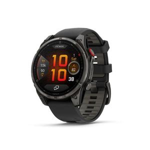 Garmin Fēnix® 8 Pro – 47 mm, AMOLED Sapphire, Carbon grey DLC titanium with Black/pebble grey silicone band