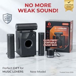 Midea 7 M-6030 3.1 X-BASS Hi-Fi Multimedia Speaker System with Bluetooth + Free Music box