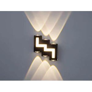 ESCLIGHTING Modern Wall Lights - Indoor/Outdoor Decorative Wall Light - 6W - Black