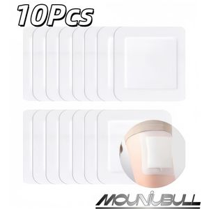 Mouniubull 10 Pieces Bordered Soft Cover Pads, Non Woven Adhesive Dressing Tape, Waterproof Breathable Cushion Pads Individually Wrapped, 10x10cm