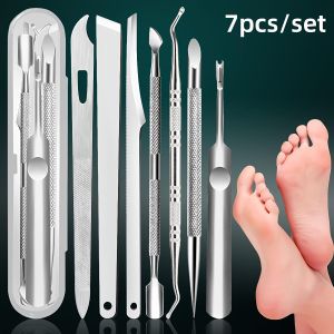 7pcs/set Art Cuticle Remover Dead Skin Scissors Salon Special Stainless Steel Pedicure Nail Pusher Thorn