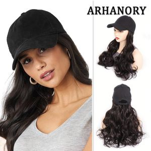 ARHANORY Baseball Cap with Hair Extensions for Women Adjustable Long Straight Hairpiece Wigs in Hat for Girls