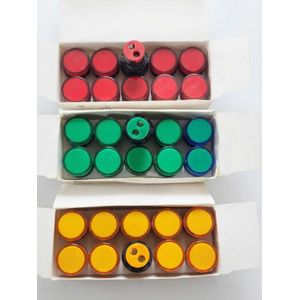 22mm Panel Mount LED Industrial Indicator Lights Set – 220V AC Signal Pilot Lamps (Pack of 10 – Red, Green, Yellow)