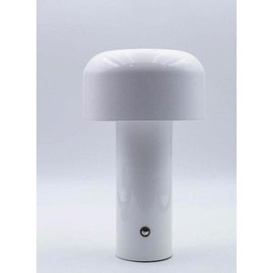 Cordless Mushroom Night Desk Lamp With 3-Light Modes for Living Room, Bedroom & Bedside (D4.91 x H8.25)inch - White