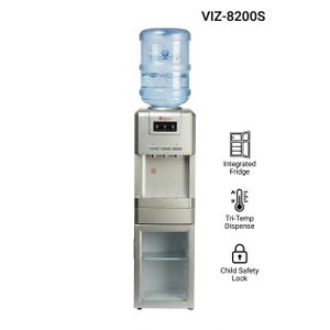 Vizio VIZ-8200S Hot, Cold & Warm Water Dispenser With Mini Refrigerator - Silver