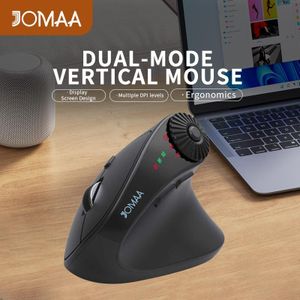 JOMAA Dual Mode Ergonomic Wireless Vertical Mouse With Function Adjustment Knob for Win/IOS/Android