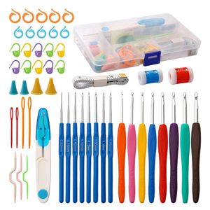 WEJESS 53 Pcs Crochet Hooks Set,Colorful Knitting Needles with Ergonomic Soft Grip Rubber Handles,Crochet Kits for Beginners Adults
