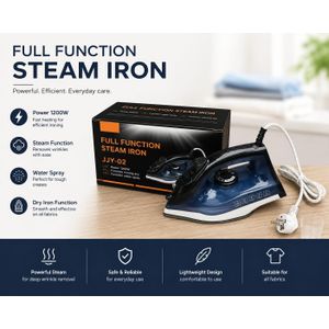 Electric Steam Iron – Non-Stick Soleplate Fast Heating Fabric Care Iron