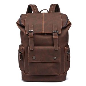 AD Genuine Men's Leather Backpack - Brown