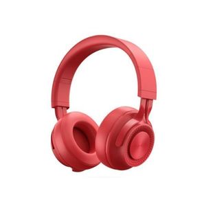 500mAH Foldable Bluetooth Wireless Headphone Stereo Phone PC Music Gaming Headset with Built-in Mic P1 - Red