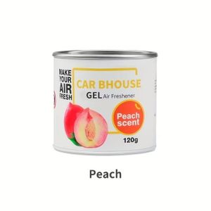 Car Bhouse 120g Gel Air Freshener & Deodorant Scent Diffuser for Car, Closet, Bedroom & Bathroom (Vanilla, New Car, Peach Scent)
