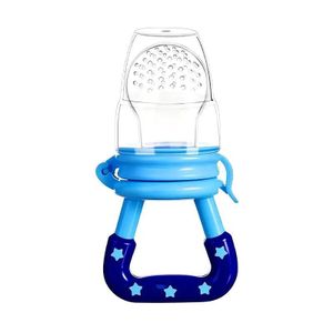 Baby Silicone Fresh Fruit Feeder Pacifier - BPA-Free Teething Nibbler Toy (Blue)