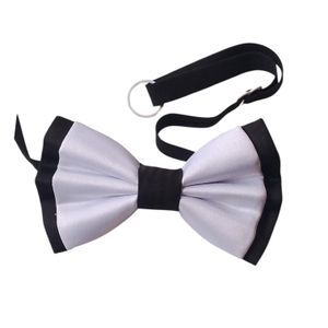 ABO Bow tie for weddings and all active event - white on black 