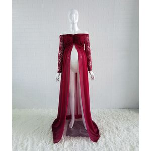 “Rose” Dusty Pink Long Sleeves Maternity Dress With A Cape