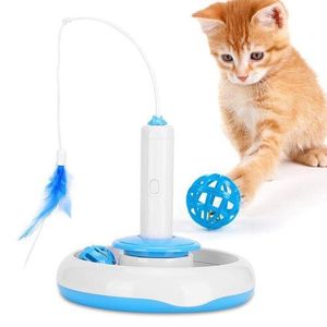 Electric Interactive Windmill Cat Toy Feather USB Kitten