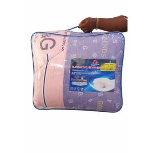 SOFT Full King Siliconized Polyester Fiber Duvet – Cotton Comforter Set (Pink & Purple Design)