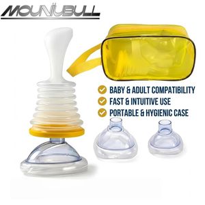 Mouniubull Emergency Choking Rescue Device Anti Choking First Aid Kit Airway Assist Vacuum Suction Device for Baby Kids Adults Seniors Home Safety Yellow