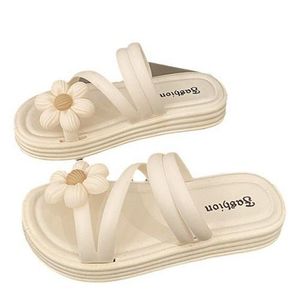 New Flower Sandals Women's Platform Anti-slip New Summer Fairy Style Outing Two Slippers Casual Slippers For Ladys