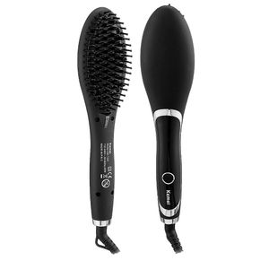 60W Wet & Dry Hair Straightener Brush with LCD Display, 400°C Max