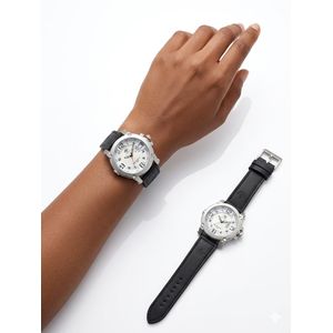Men Fashionable Wrist Watch- Black/White 