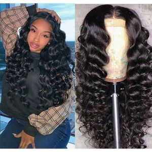 Wavy Synthetic Wig for Black Women Black and Blonde, Natural Effect