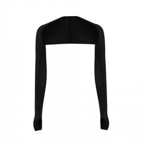 Women's Shawl Arm Covers - Cooling Comfort Sun Protection, Finger Holes, Sun Protection - Black