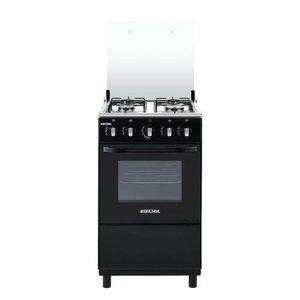 Bruhm BGC-5540IB 4 Burner Gas Cooker - Glass Top - Black