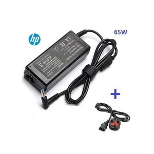 Hp Replacement Small Blue Pin Adapter - 19.5V + Fused Power Cord - Black