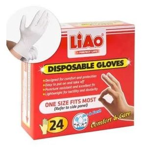 Liao 24 Disposable Gloves, White