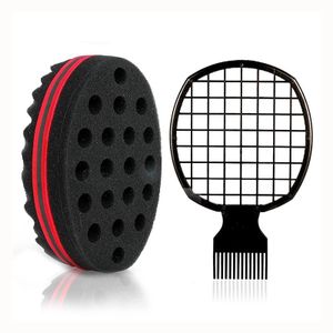 2Pcs/Set Afro Hair Comb & Twist Sponge – Curl & Volume Kit