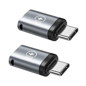 Caltucus Core Set 2 adaptor lightning-USB C, Incarcare rapida, Transmisie de mare viteza, 2.1A, 5V, Plug and play, Portabil, Compatibil Samsung, Huawei, Xiaomi, Aliaj de aluminiu/ABS, 13*27mm, Argintiu cromat
